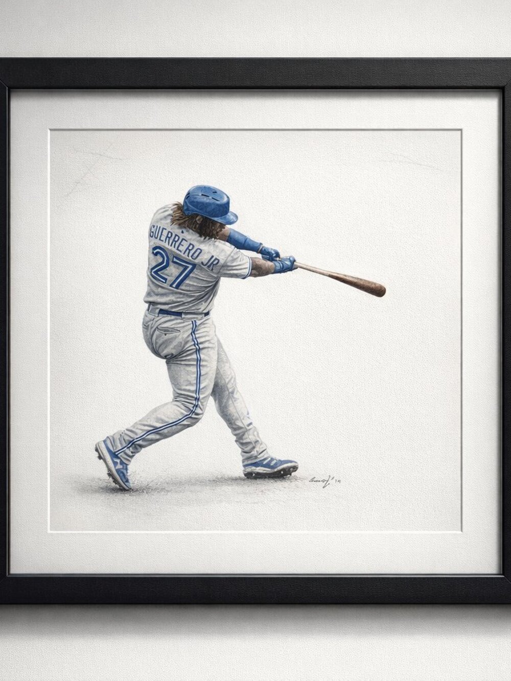Vladimir Guerrero Jr #27 Toronto Blue Jays Framed Art Print | MLB Fan Gift